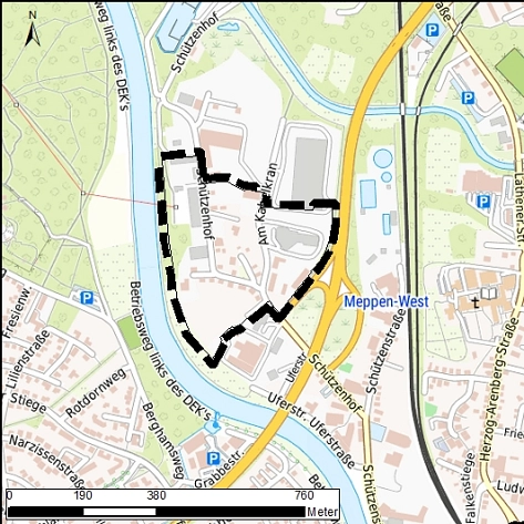 Übersichtsplan B-Plan 121 III © Stadt Meppen